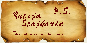 Matija Stojković vizit kartica